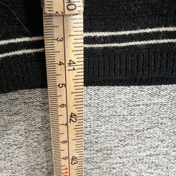 Athleta Sweater Dress Womens Medium Below Knee Striped Long Sleeve Black White - Picture 7 of 11